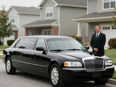 Black luxury car offering limo rental marysville wa neighborhood