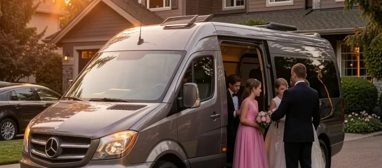 Students boarding a luxury vehicle for safe and stylish Homecoming Prom Limo Service